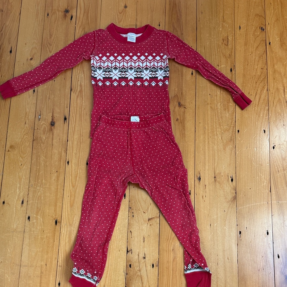Hanna Andersson Red Patterned Pajama Set 110cm/5yr